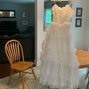 Vintage 80s Madonna inspired white lace dress including gloves